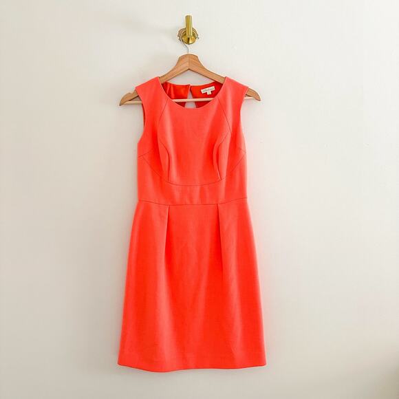 Shoshanna Allie Fit and Flare Cut-Out Back Sheath Dress Orange 4 - Picture 1 of 7